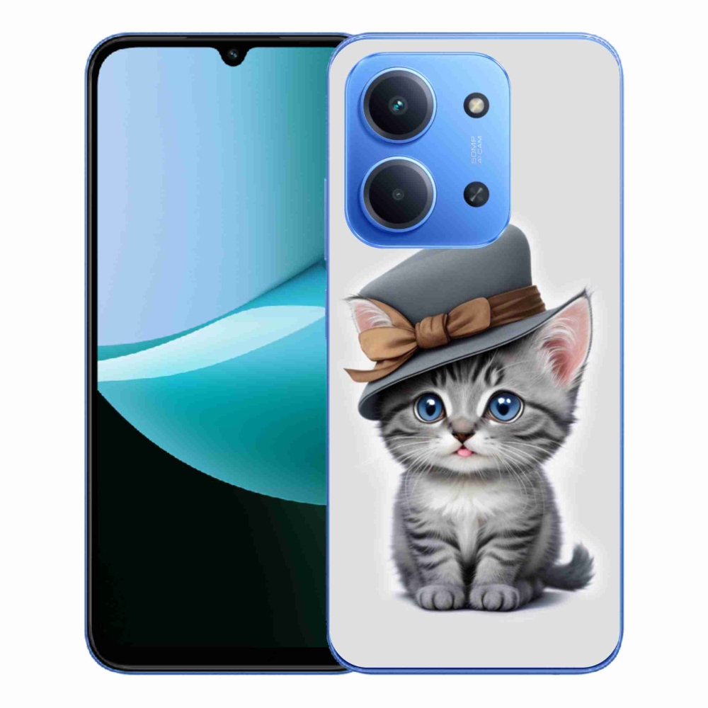 Gélový kryt mmCase na Xiaomi Redmi 15C 4G/5G (173mm) - mačiatko s klobúkom