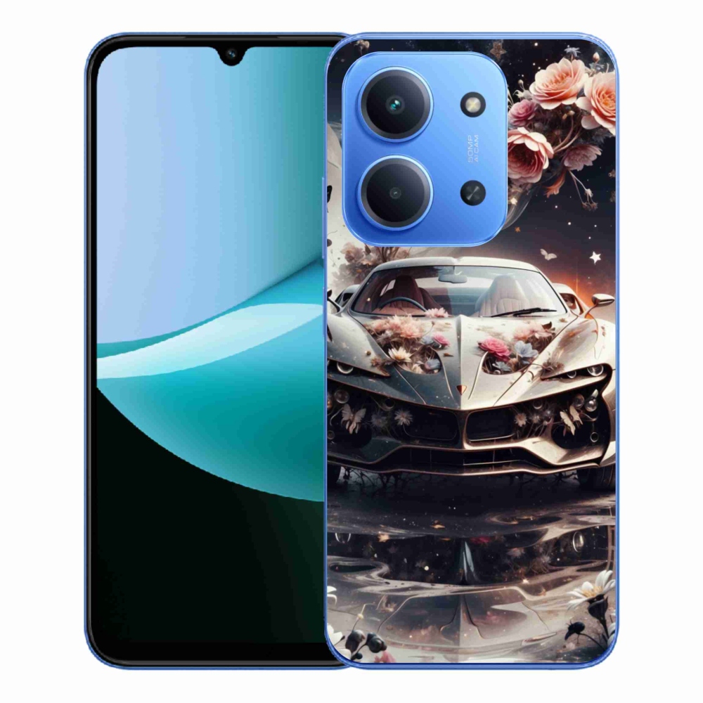 Gélový kryt mmCase na Xiaomi Redmi 15C 4G/5G (173mm) - kvetinové športové vozidlo