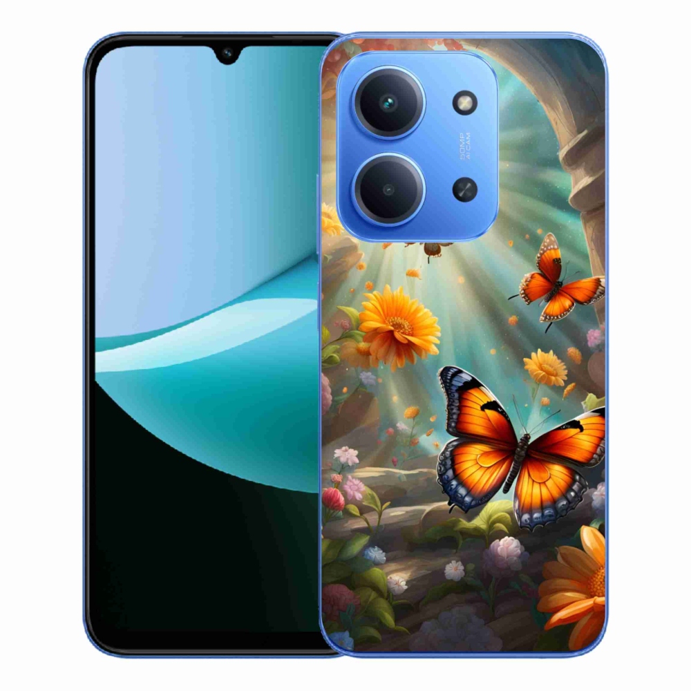 Gélový kryt mmCase na Xiaomi Redmi 15C 4G/5G (173mm) - motýlia záhrada 2