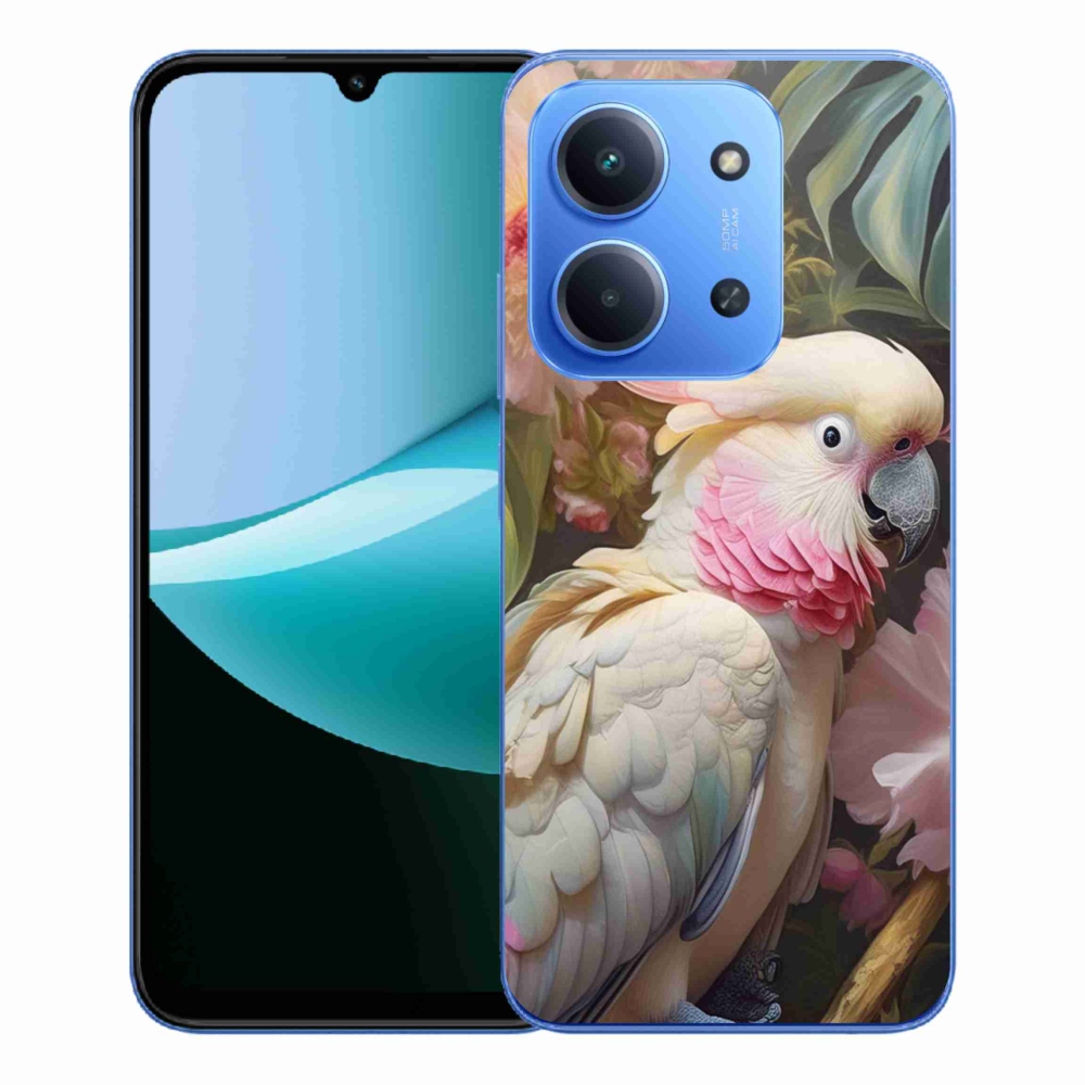 Gélový kryt mmCase na Xiaomi Redmi 15C 4G/5G (173mm) - papagáj kakadu ružový 2