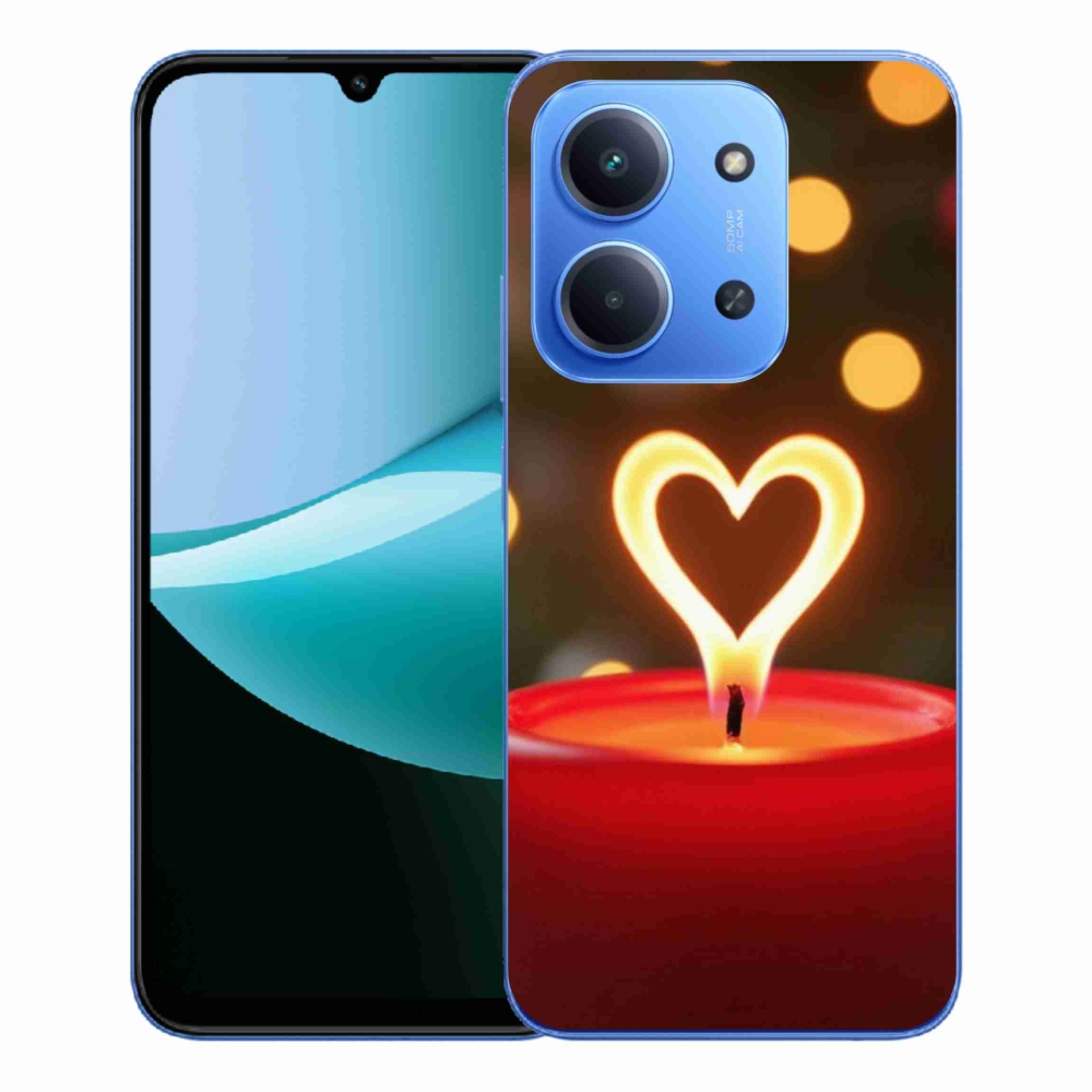 Gélový kryt mmCase na Xiaomi Redmi 15C 4G/5G (173mm) - srdce z plameňa