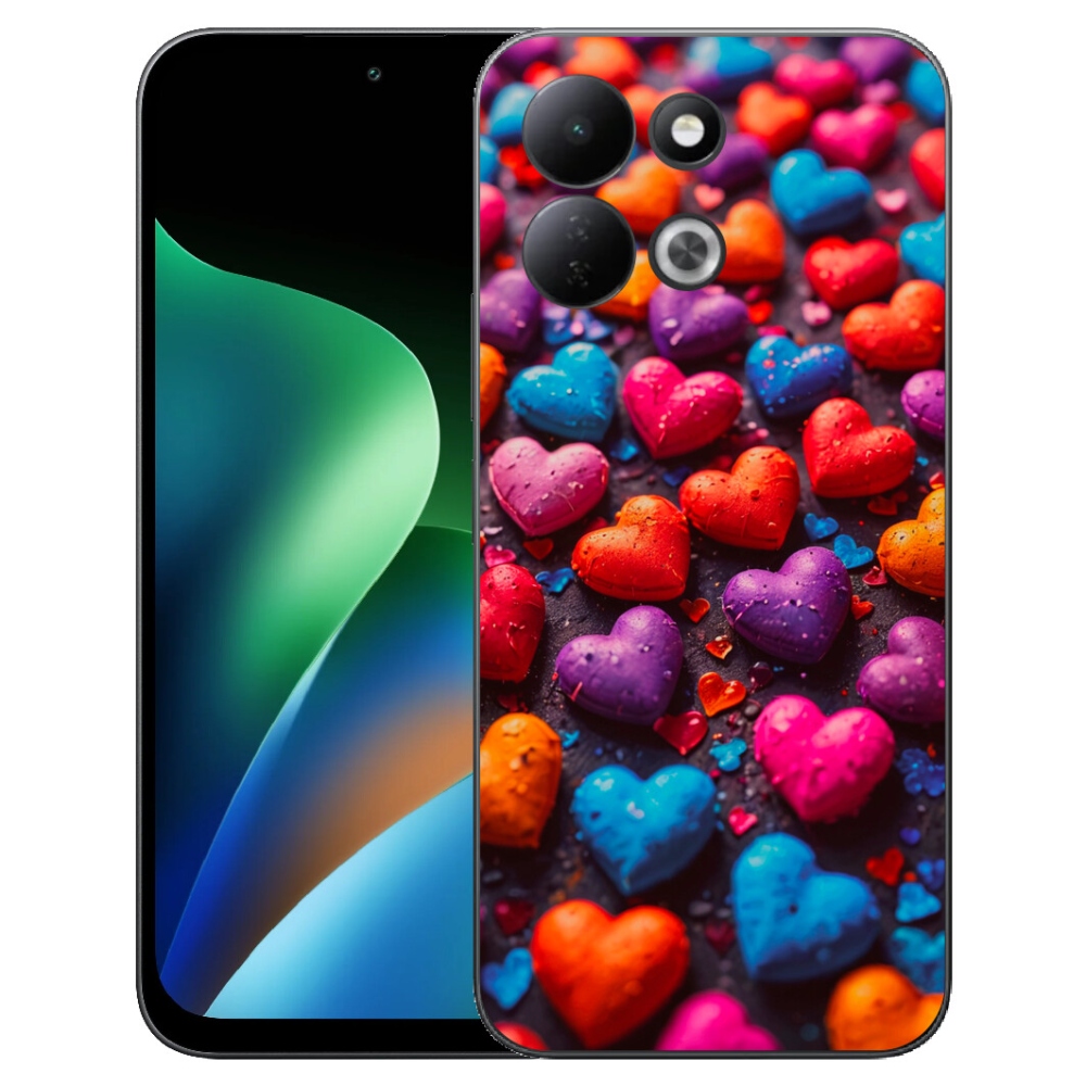 Gélový kryt mmCase na Xiaomi Redmi 17 4G/5G - farebné srdcia