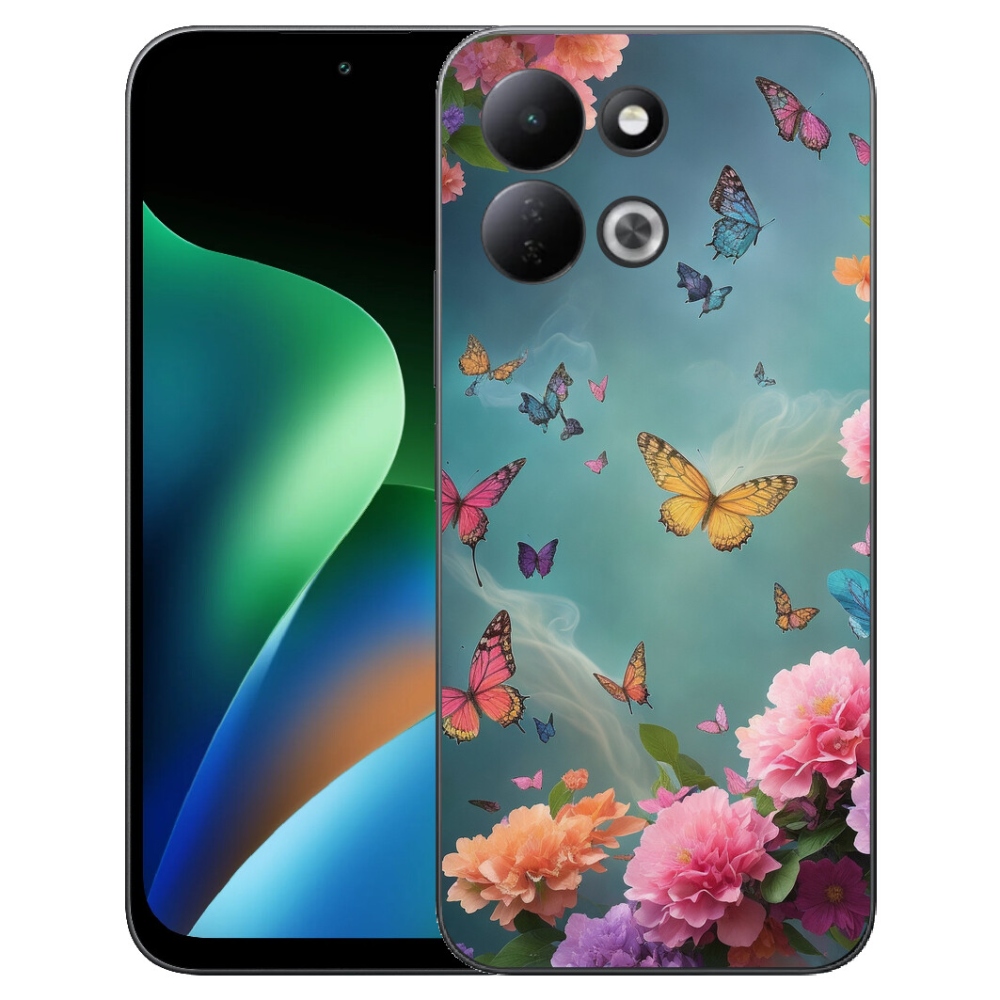 Gélový kryt mmCase na Xiaomi Redmi 17 4G/5G - farebné kvety a motýle