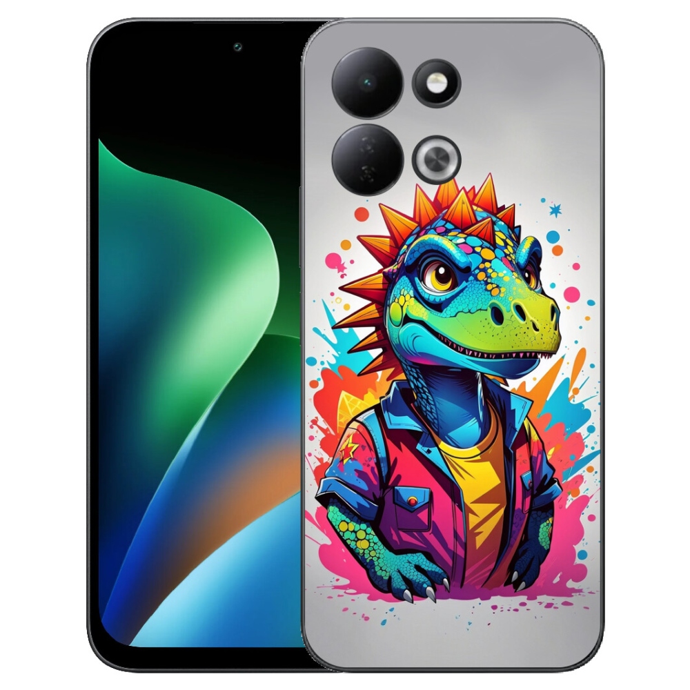 Gélový kryt mmCase na Xiaomi Redmi 17 4G/5G - farebný dinosaurus