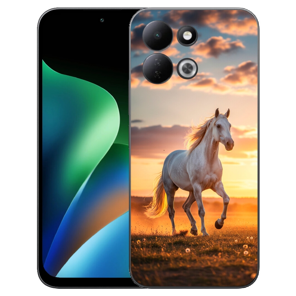 Gélový kryt mmCase na Xiaomi Redmi 17 4G/5G - bežiaci biely kôň 2