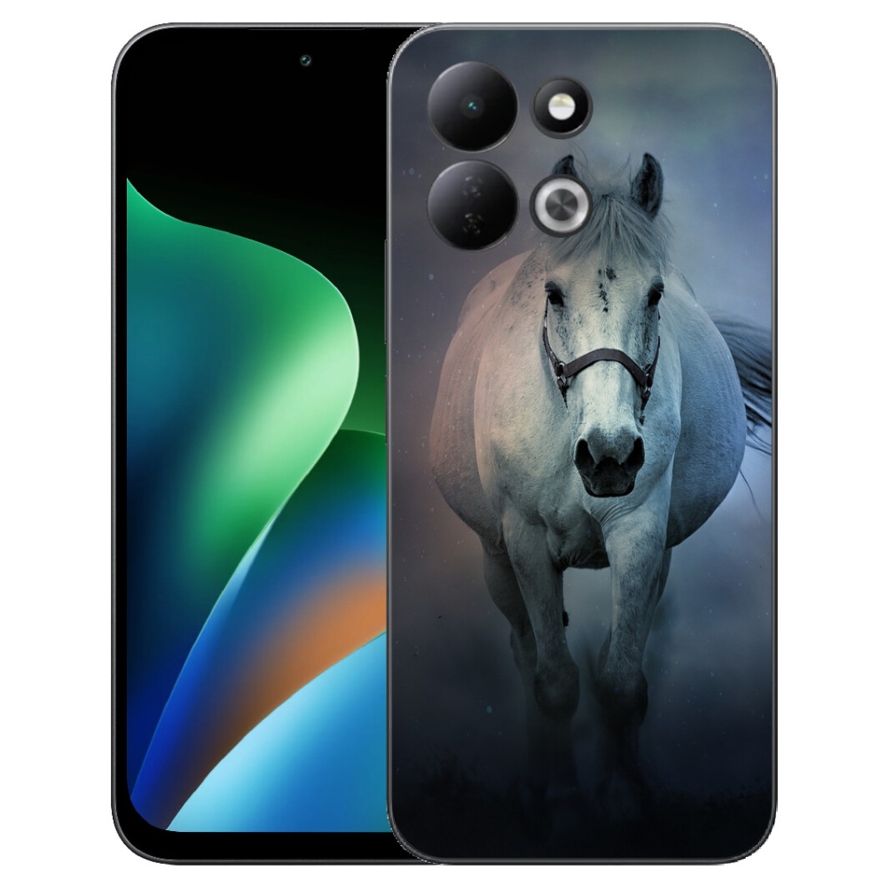 Gélový kryt mmCase na Xiaomi Redmi 17 4G/5G - bežiaci biely kôň