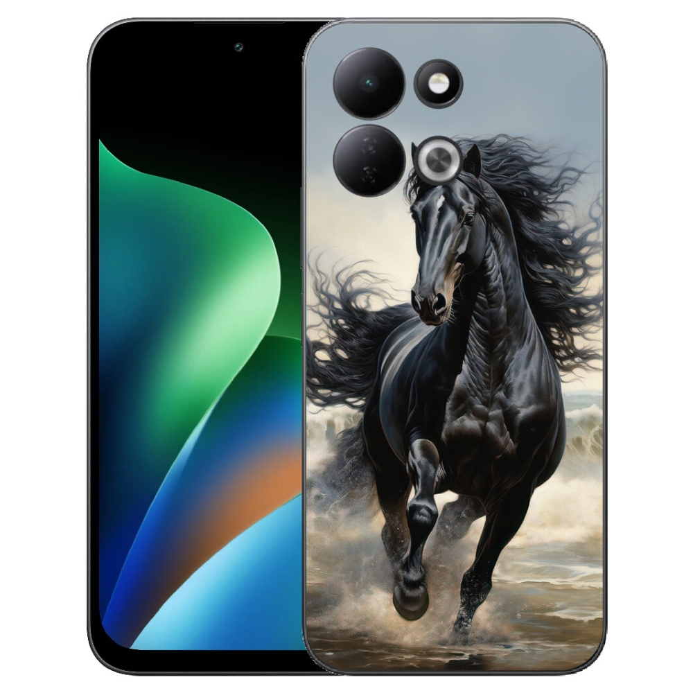 Gélový kryt mmCase na Xiaomi Redmi 17 4G/5G - bežiaci čierny kôň