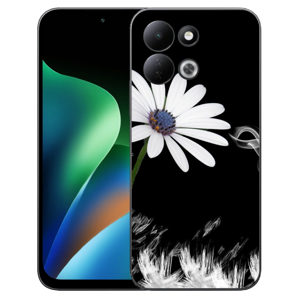 Gélový kryt mmCase na Xiaomi Redmi 17 4G/5G - biela kvetina