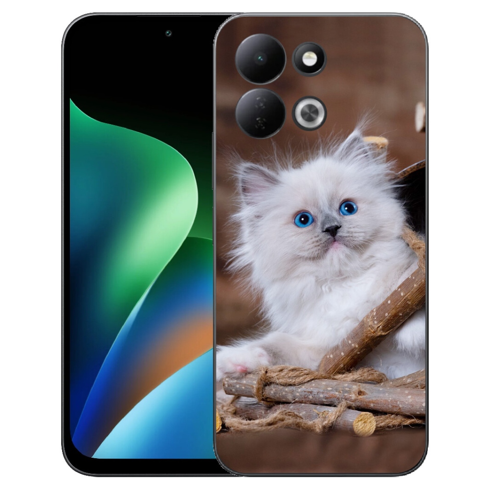 Gélový kryt mmCase na Xiaomi Redmi 17 4G/5G - biele mačiatko