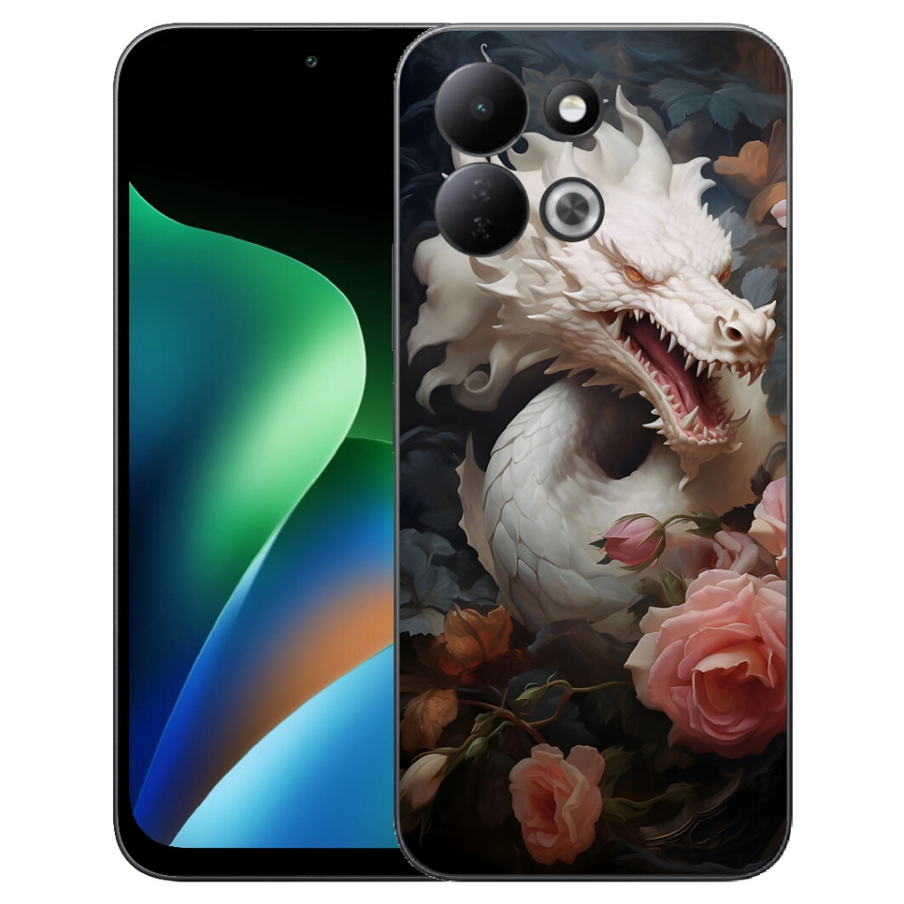 Gélový kryt mmCase na Xiaomi Redmi 17 4G/5G - biely drak