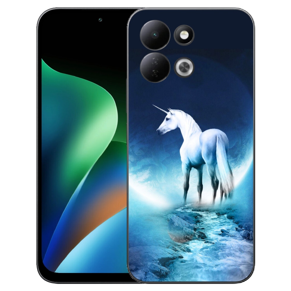 Gélový kryt mmCase na Xiaomi Redmi 17 4G/5G - biely jednorožec
