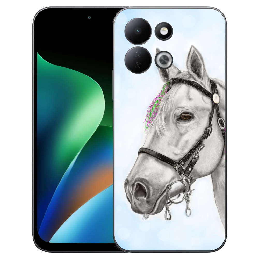 Gélový kryt mmCase na Xiaomi Redmi 17 4G/5G - biely kôň 1