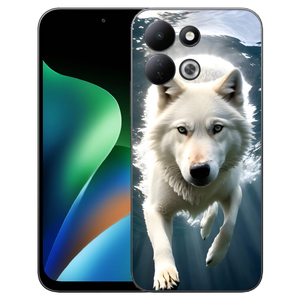 Gélový kryt mmCase na Xiaomi Redmi 17 4G/5G - biely vlk