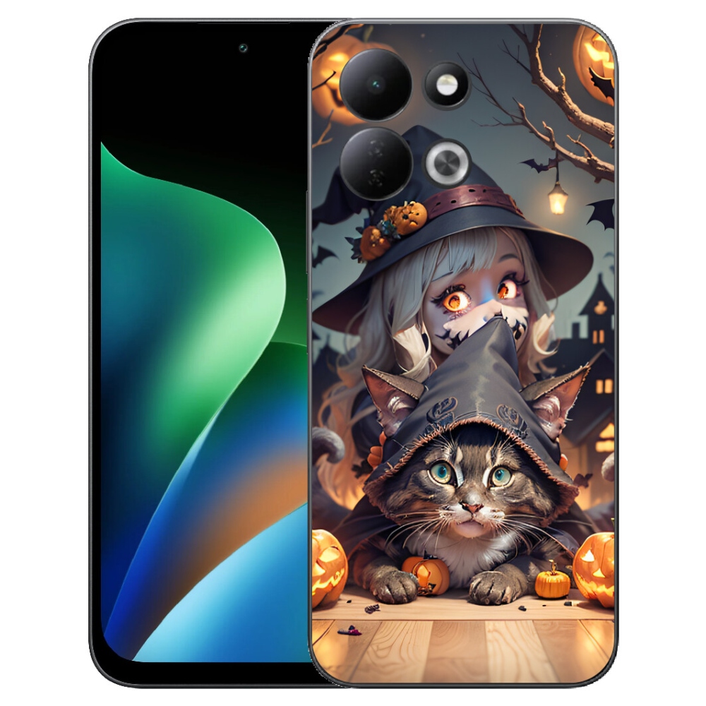 Gélový kryt mmCase na Xiaomi Redmi 17 4G/5G - čarodejnica s mačkou