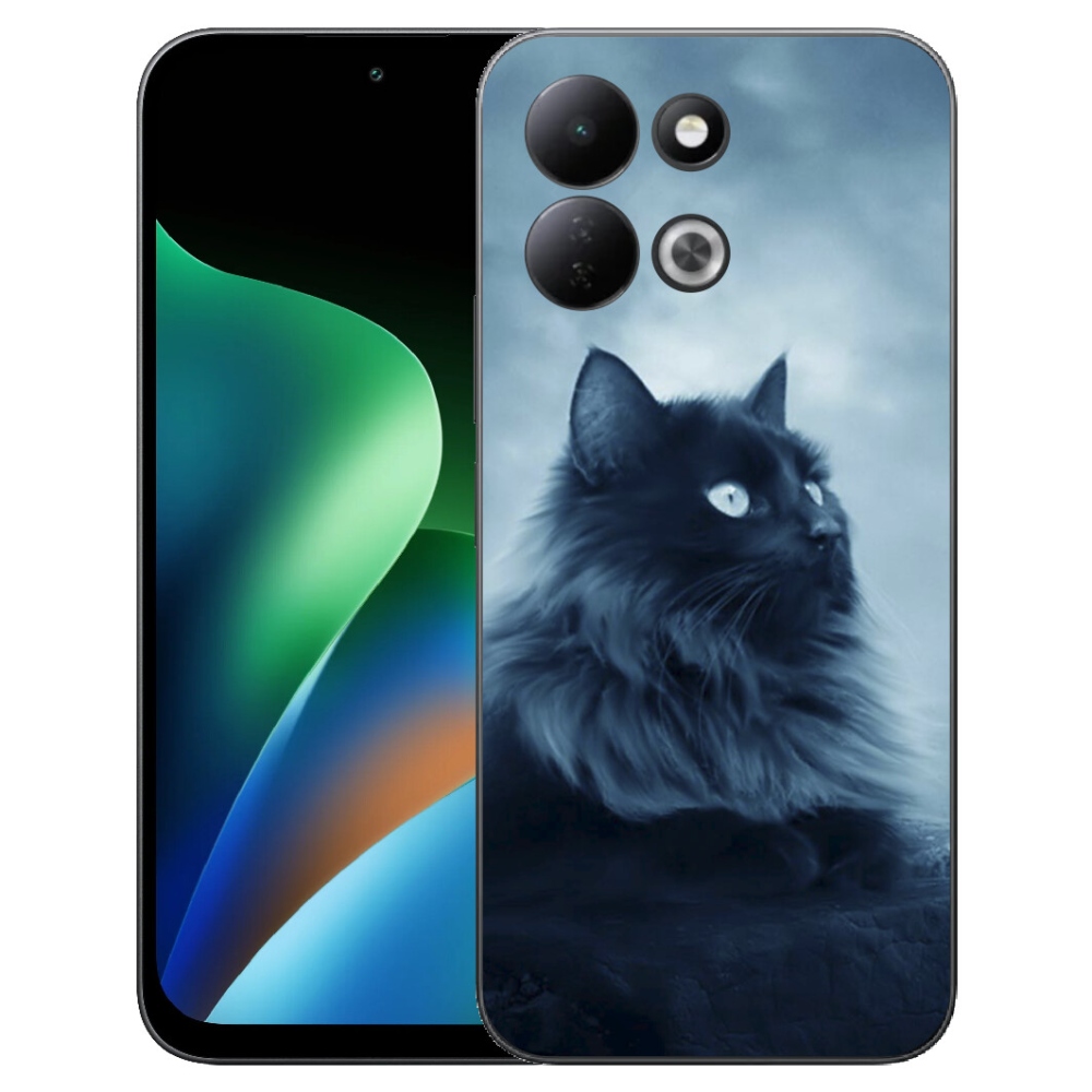 Gélový kryt mmCase na Xiaomi Redmi 17 4G/5G - čierna mačka 1