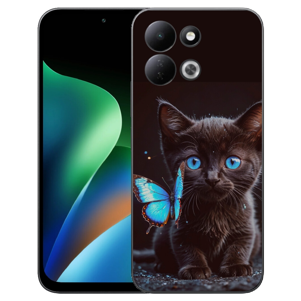 Gélový kryt mmCase na Xiaomi Redmi 17 4G/5G - čierne mačiatko 3