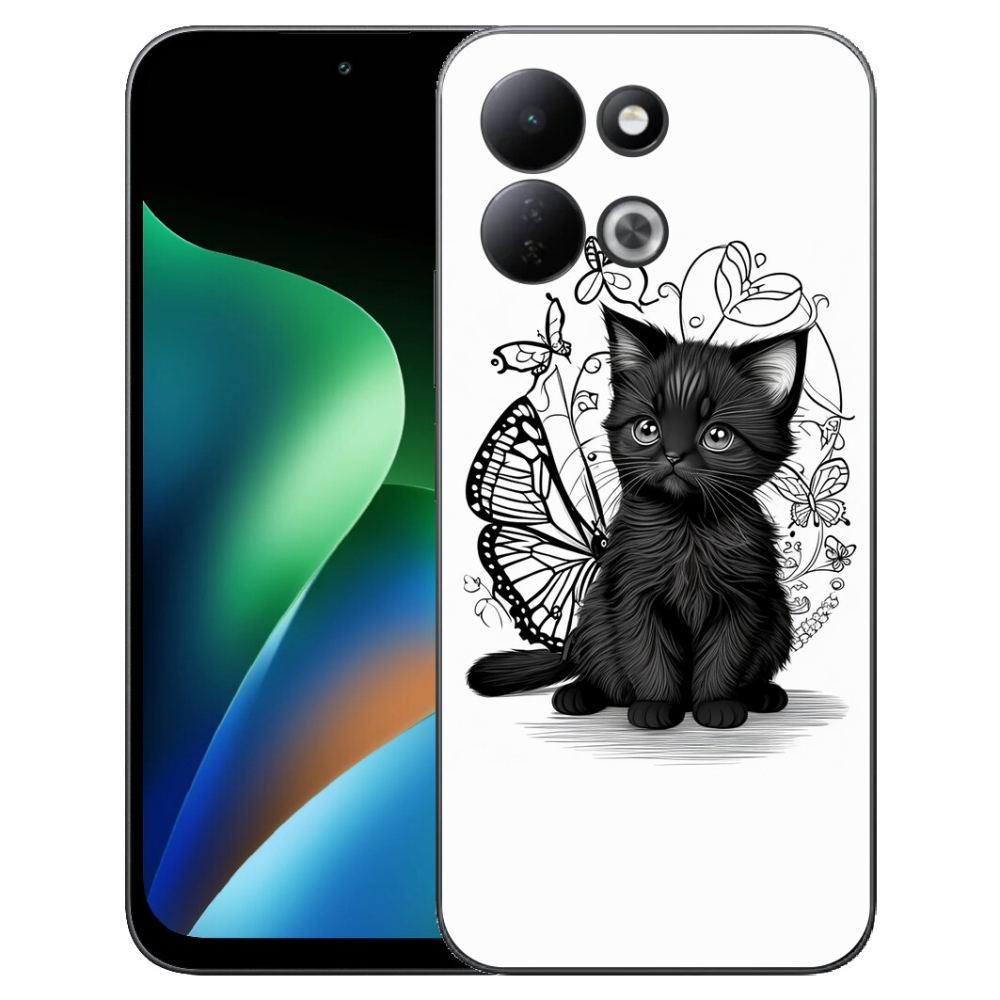 Gélový kryt mmCase na Xiaomi Redmi 17 4G/5G - čierne mačiatko