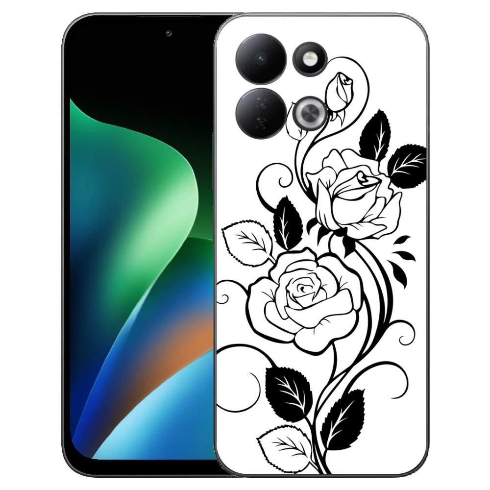 Gélový kryt mmCase na Xiaomi Redmi 17 4G/5G - čiernobiela ruža