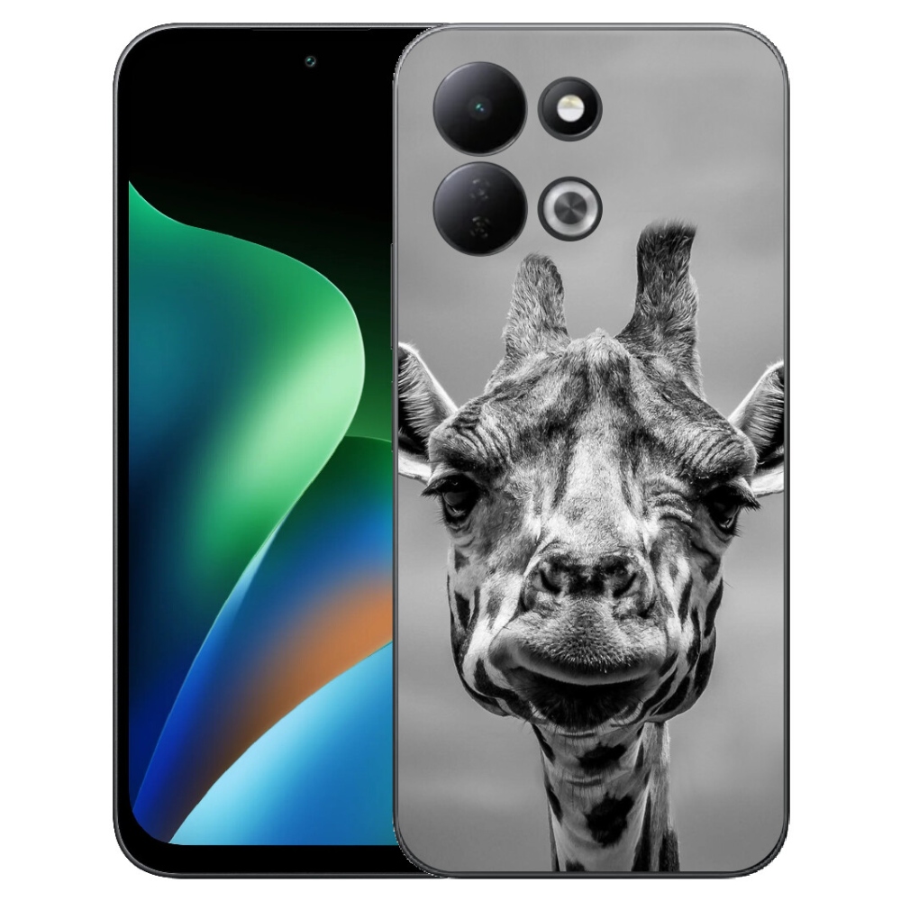 Gélový kryt mmCase na Xiaomi Redmi 17 4G/5G - čiernobiela žirafa