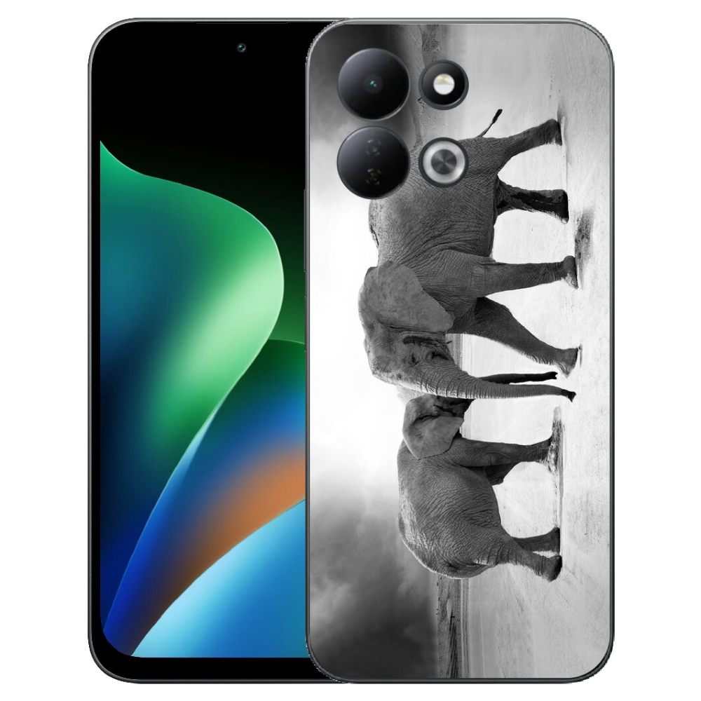 Gélový kryt mmCase na Xiaomi Redmi 17 4G/5G - čiernobieli slony