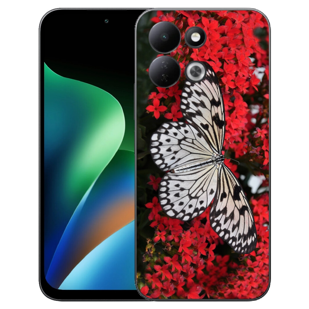 Gélový kryt mmCase na Xiaomi Redmi 17 4G/5G - čiernobiely motýľ 1