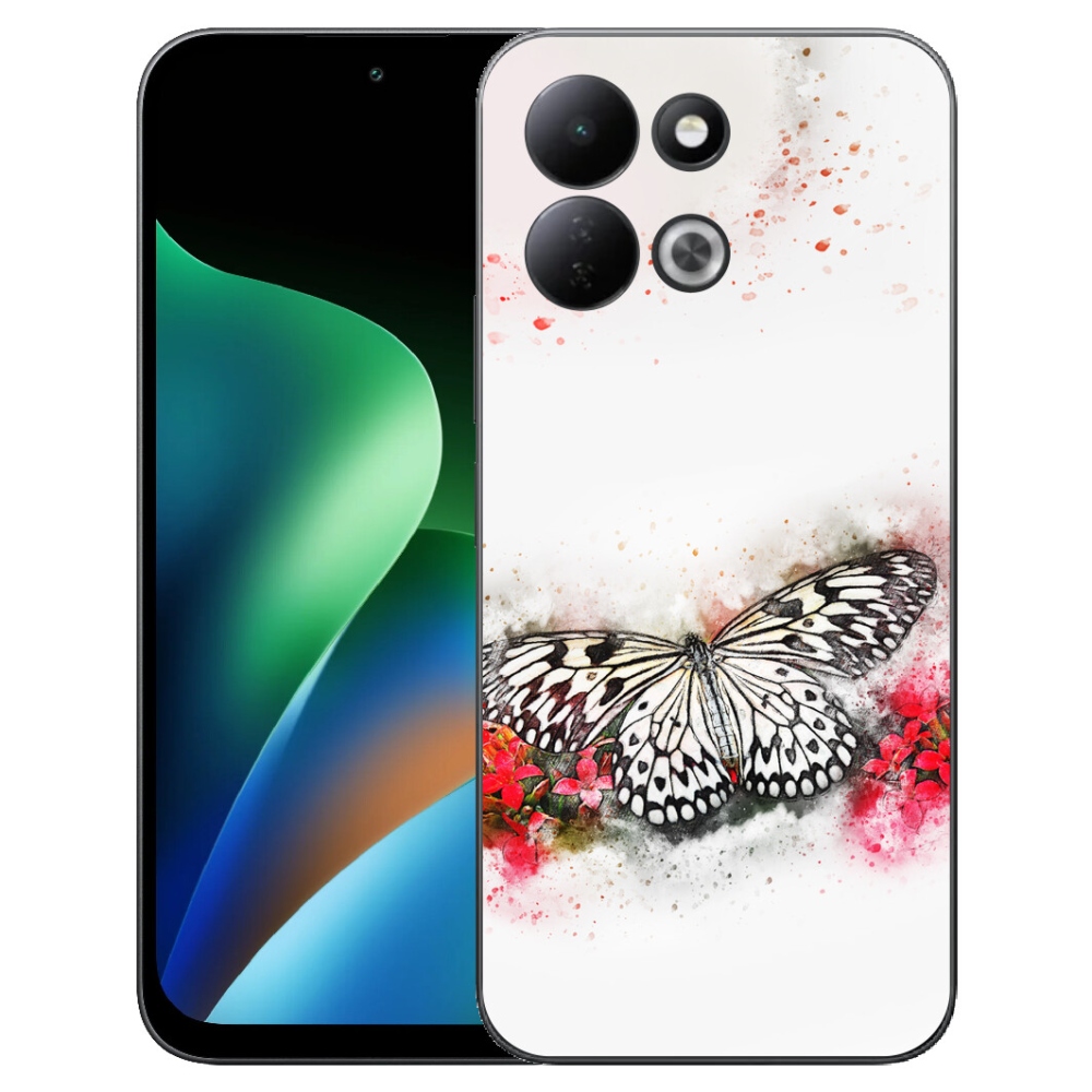 Gélový kryt mmCase na Xiaomi Redmi 17 4G/5G - čiernobiely motýľ