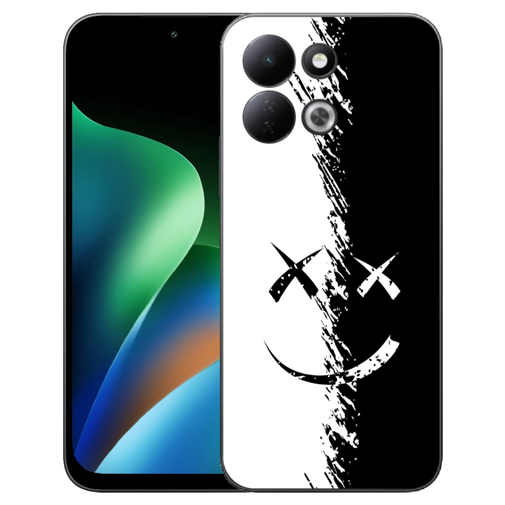 Gélový kryt mmCase na Xiaomi Redmi 17 4G/5G - čiernobiely smajlík