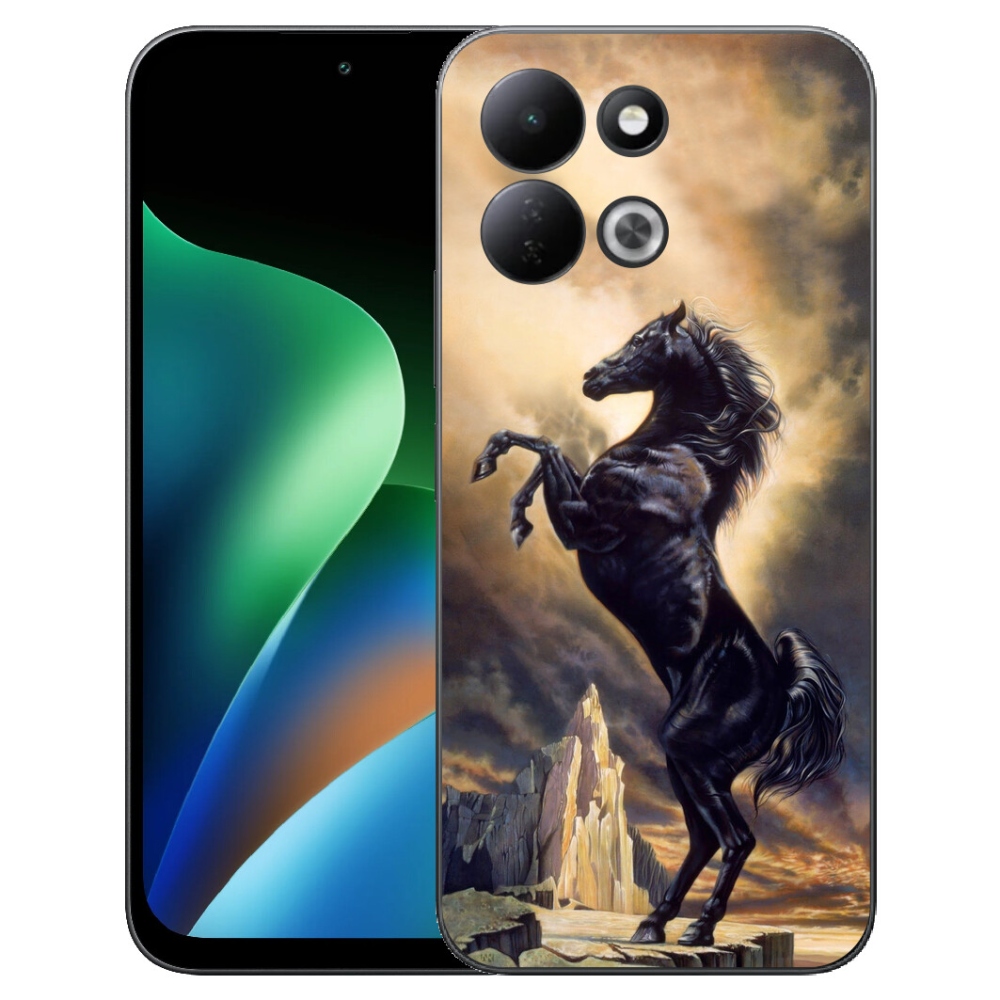 Gélový kryt mmCase na Xiaomi Redmi 17 4G/5G - čierny kreslený kôň