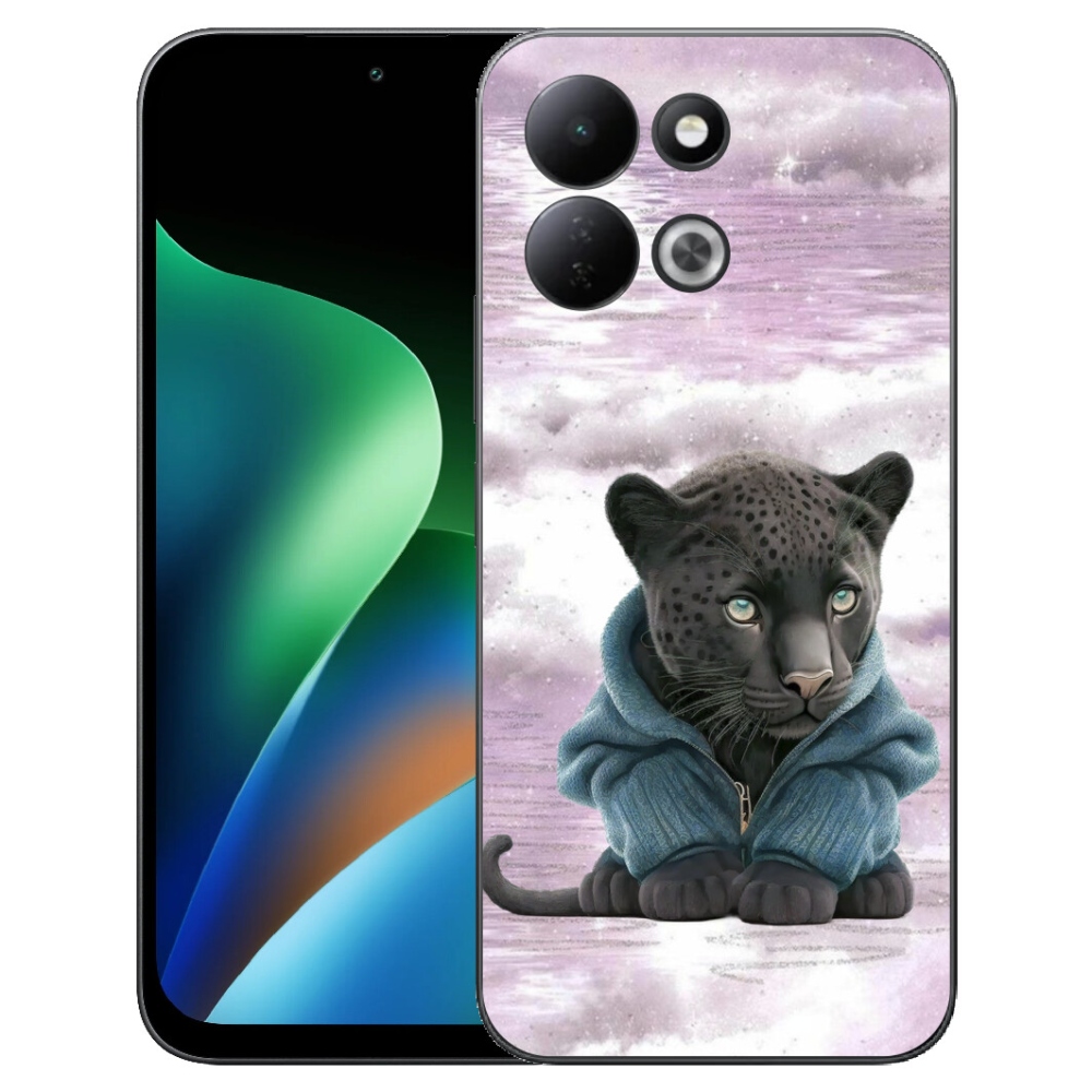 Gélový kryt mmCase na Xiaomi Redmi 17 4G/5G - čierny panter vo svetri