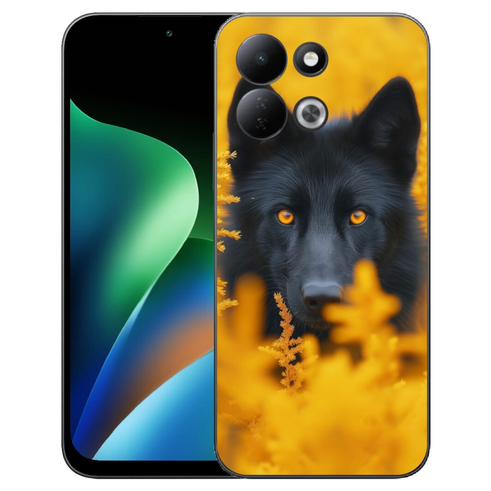 Gélový kryt mmCase na Xiaomi Redmi 17 4G/5G - čierny vlk 2