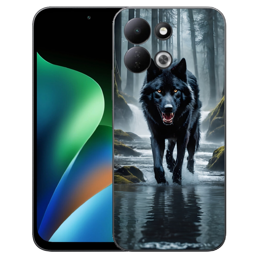 Gélový kryt mmCase na Xiaomi Redmi 17 4G/5G - čierny vlk