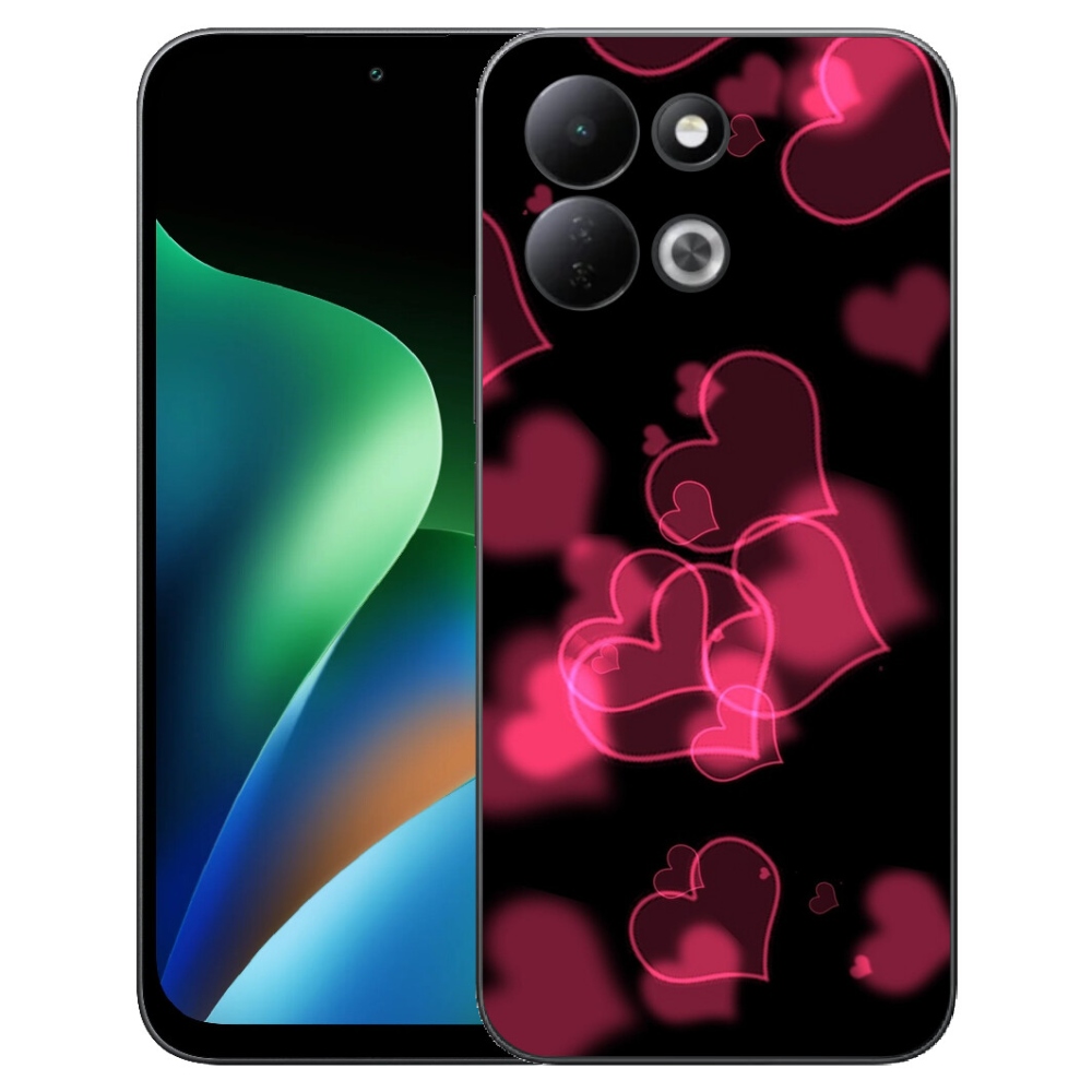 Gélový kryt mmCase na Xiaomi Redmi 17 4G/5G - červená srdiečka
