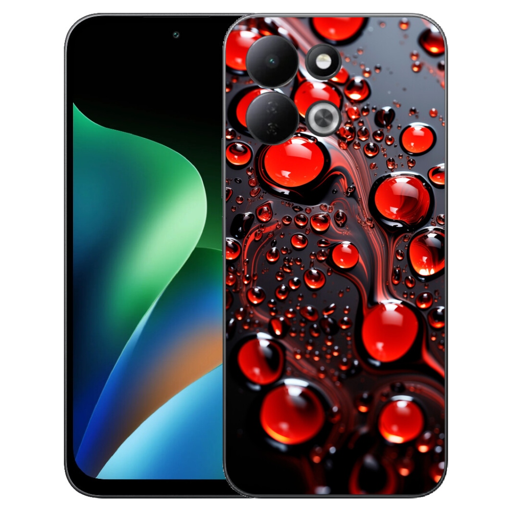 Gélový kryt mmCase na Xiaomi Redmi 17 4G/5G - červené kvapky 2