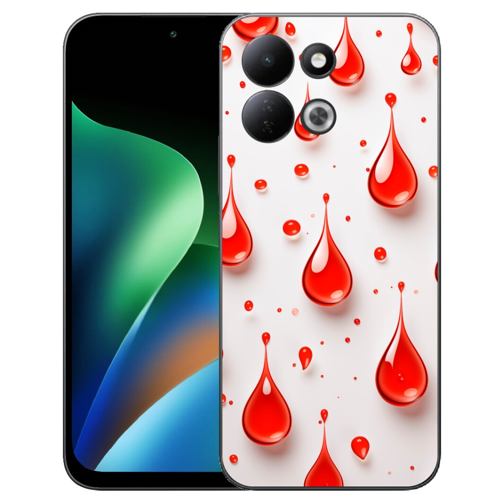 Gélový kryt mmCase na Xiaomi Redmi 17 4G/5G - červené kvapky