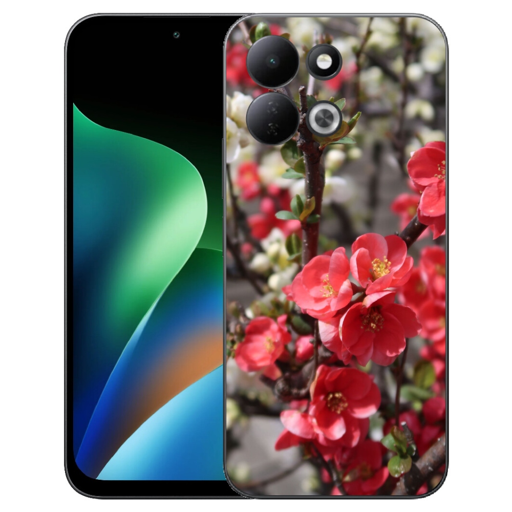 Gélový kryt mmCase na Xiaomi Redmi 17 4G/5G - červené kvety