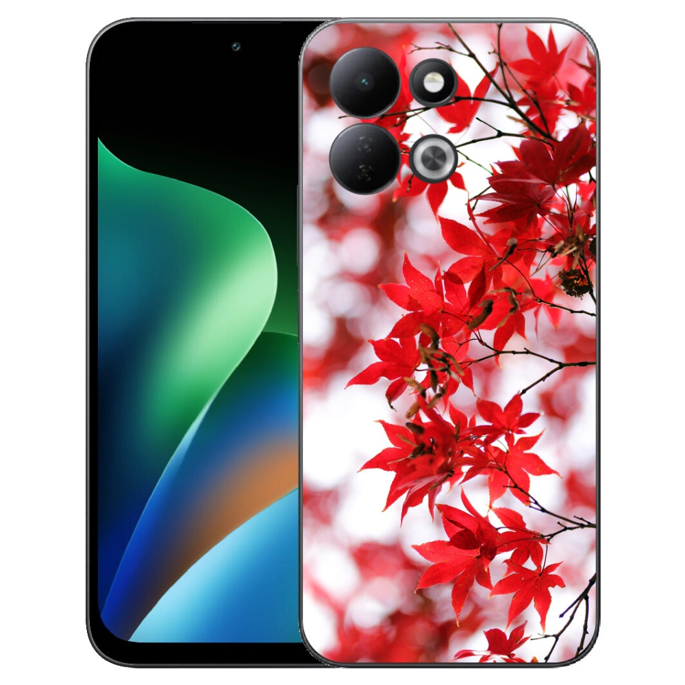 Gélový kryt mmCase na Xiaomi Redmi 17 4G/5G - červené listy