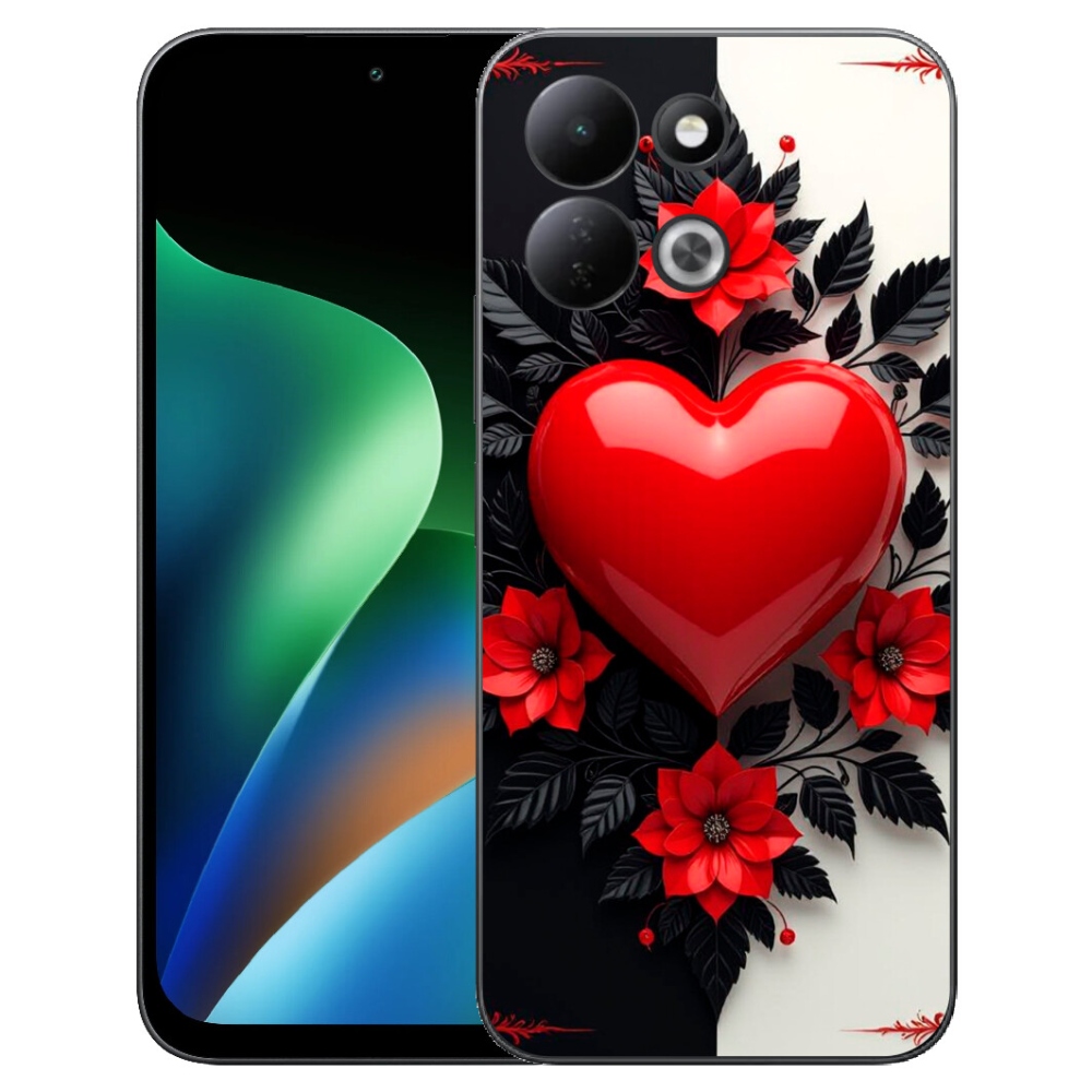 Gélový kryt mmCase na Xiaomi Redmi 17 4G/5G - červené srdce