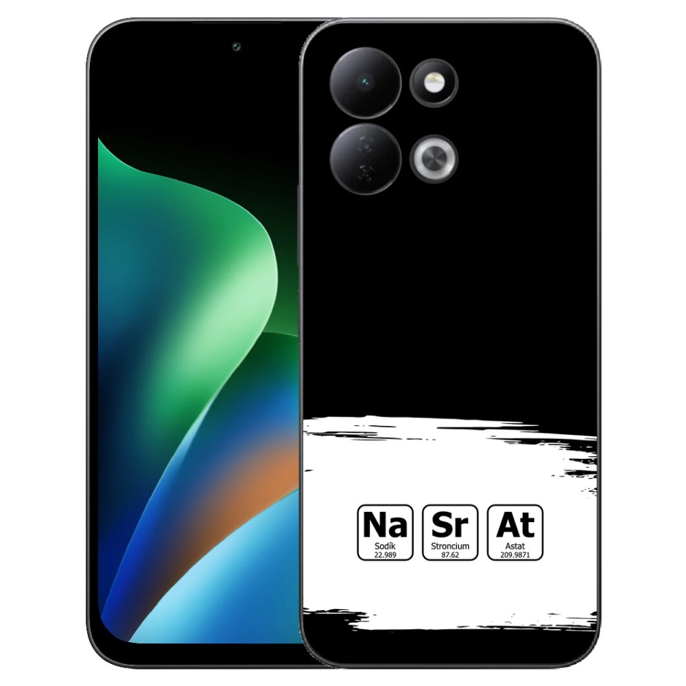 Gélový kryt mmCase na Xiaomi Redmi 17 4G/5G - chemické prvky bieločierne pozadie