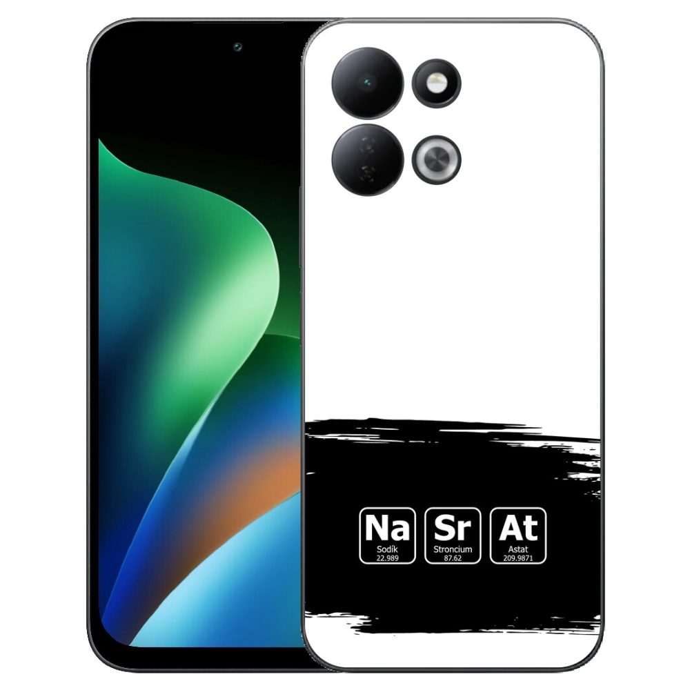 Gélový kryt mmCase na Xiaomi Redmi 17 4G/5G - chemické prvky čiernobiele pozadie
