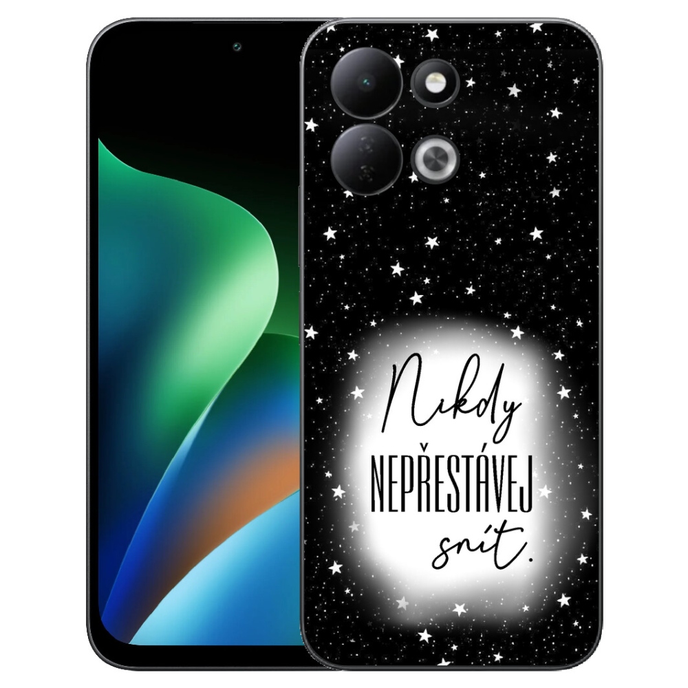 Gélový kryt mmCase na Xiaomi Redmi 17 4G/5G - citát 1 bieločierne pozadie