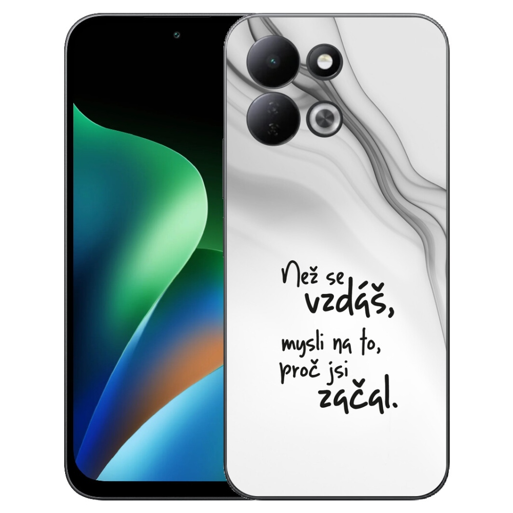 Gélový kryt mmCase na Xiaomi Redmi 17 4G/5G - citát 2 biele pozadie