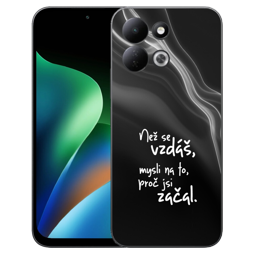 Gélový kryt mmCase na Xiaomi Redmi 17 4G/5G - citát 2 čierne pozadie