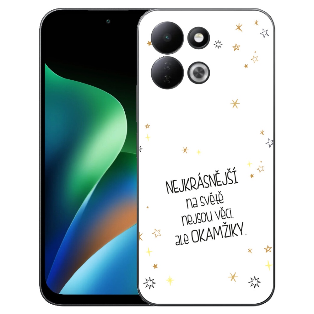 Gélový kryt mmCase na Xiaomi Redmi 17 4G/5G - citát 4 biele pozadie