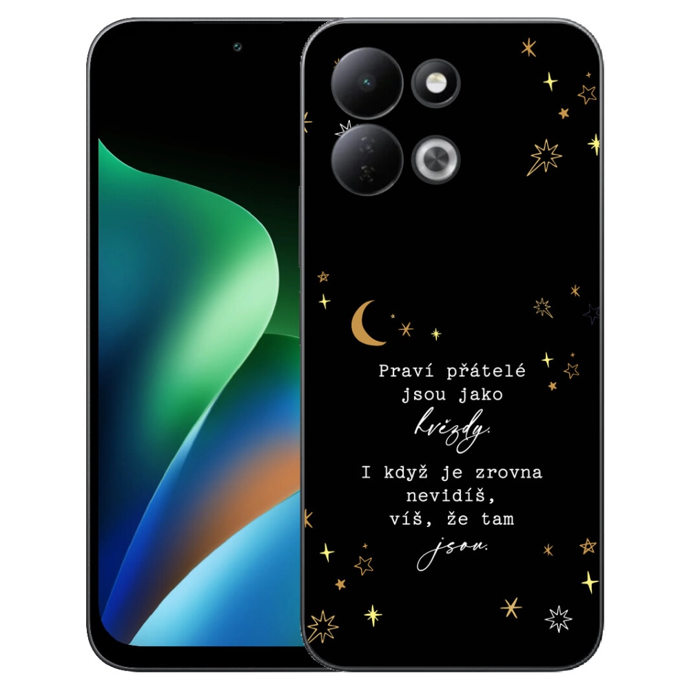Gélový kryt mmCase na Xiaomi Redmi 17 4G/5G - citát 6 čierne pozadie