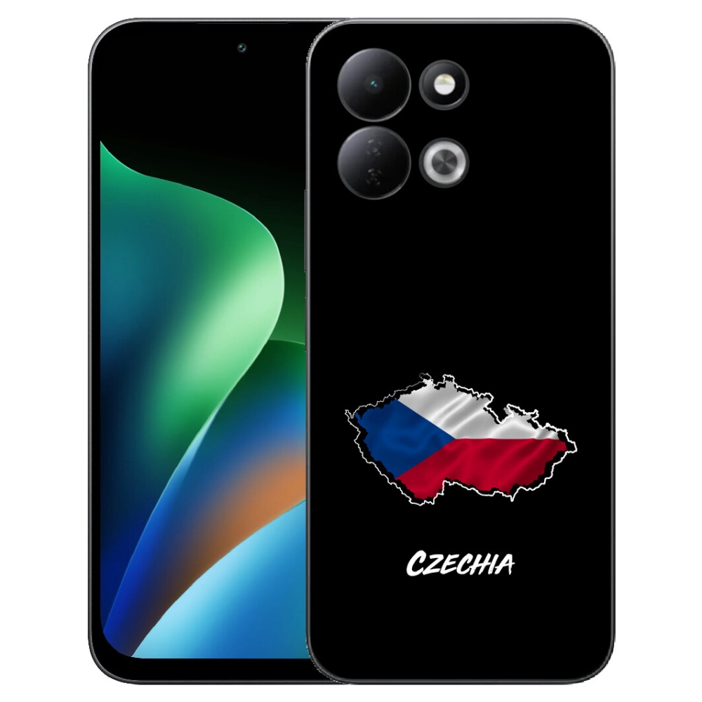 Gélový kryt mmCase na Xiaomi Redmi 17 4G/5G - Czechia čierne pozadie