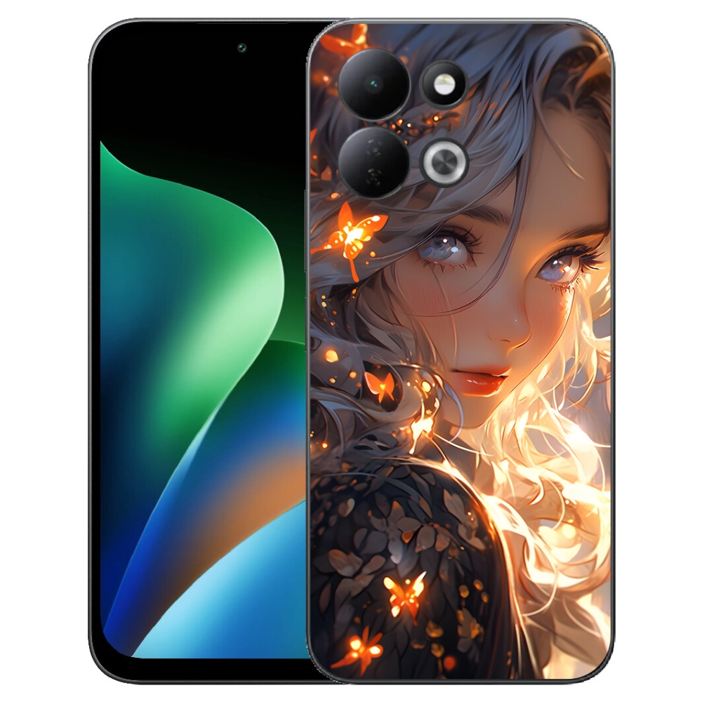 Gélový kryt mmCase na Xiaomi Redmi 17 4G/5G - dievča a motýle