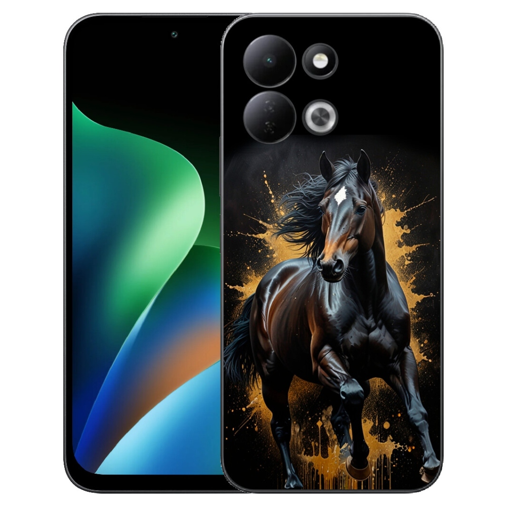 Gélový kryt mmCase na Xiaomi Redmi 17 4G/5G - elegantný čierny žrebec