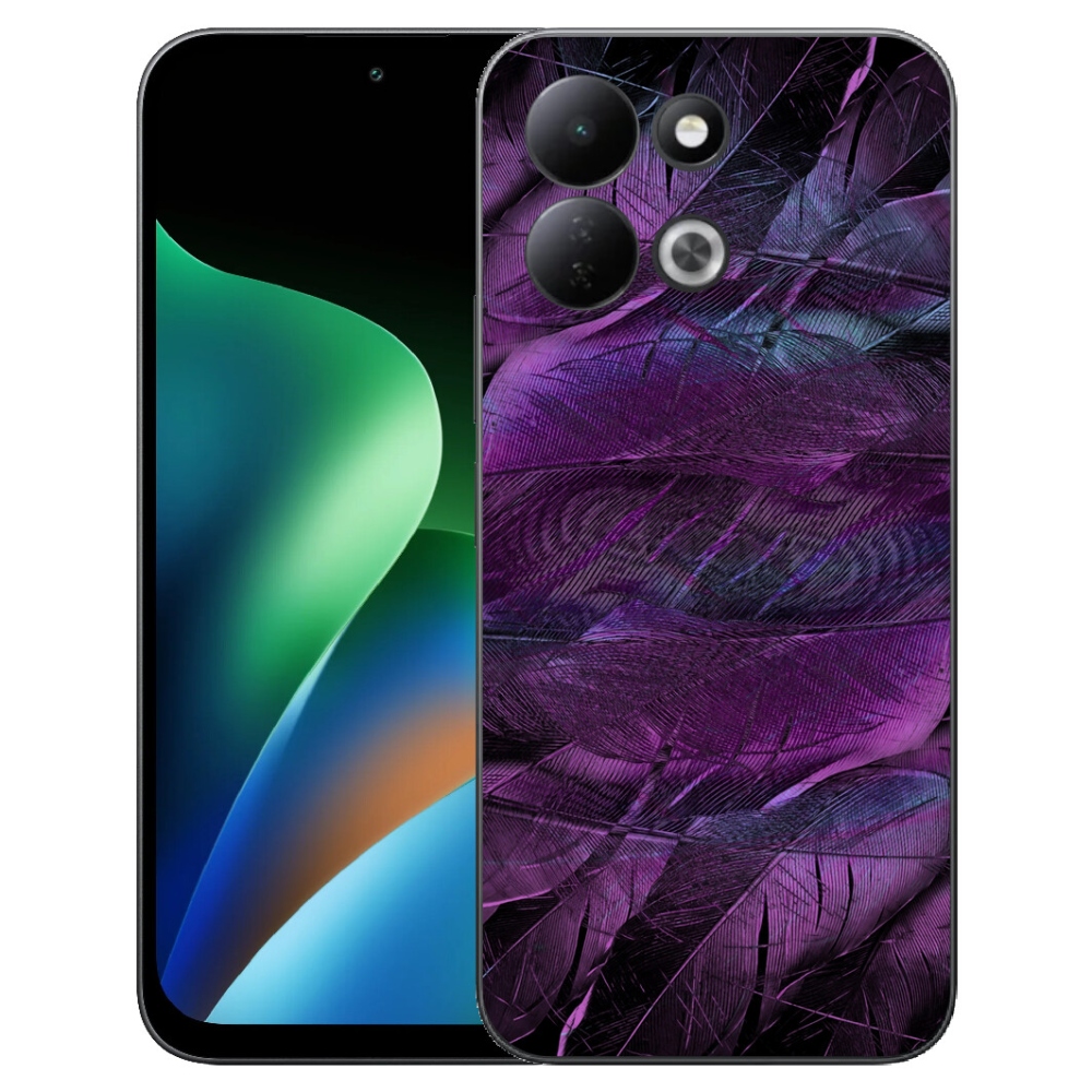 Gélový kryt mmCase na Xiaomi Redmi 17 4G/5G - fialové pierka