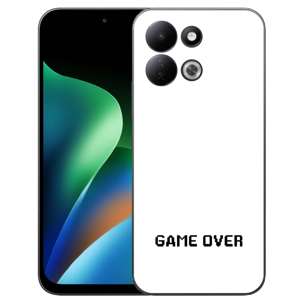 Gélový kryt mmCase na Xiaomi Redmi 17 4G/5G - game over biele pozadie