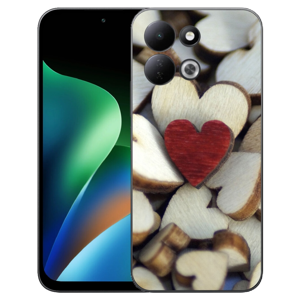 Gélový kryt mmCase na Xiaomi Redmi 17 4G/5G - gravírované červené srdce
